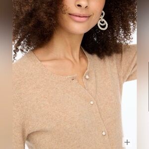 New! J.Crew Extra Soft Pearl Button Puff Sleeve Cardigan - Large